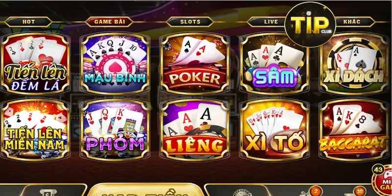 Một số thể loại game đang có mặt tại cổng game TIPCLUB